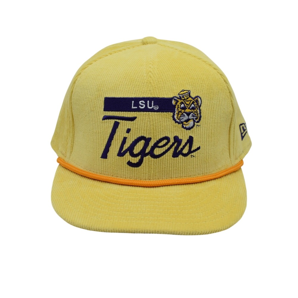 New Era 9FIFTY LSU Tigers Corduroy Rope Adjustable Snapback Hat Cap Yellow‎ NCAA